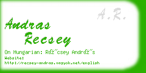 andras recsey business card